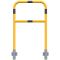 Protective bar made of steel tubing |  48 x 2.5 mm | with crossbar | for wall mounting | total width: 700 mm | hot-dip galvanized and yellow coatedwith black warning stripes